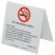 No-Smoking Will Charge PVC 105x105 Tent - Cafe Supply