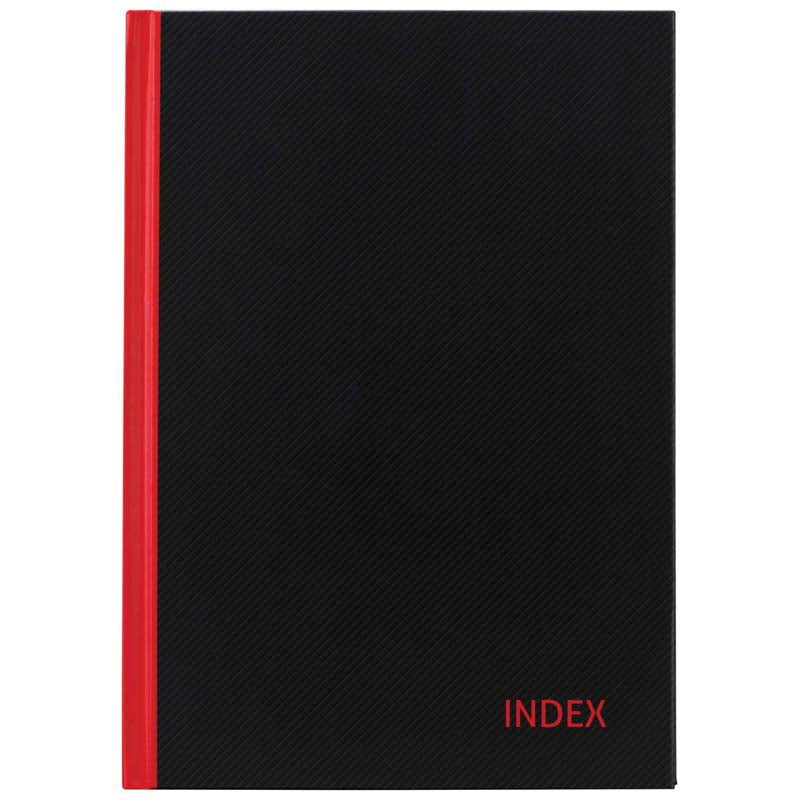 Milford Notebook Indexed Red & Black A4 100lf - Cafe Supply