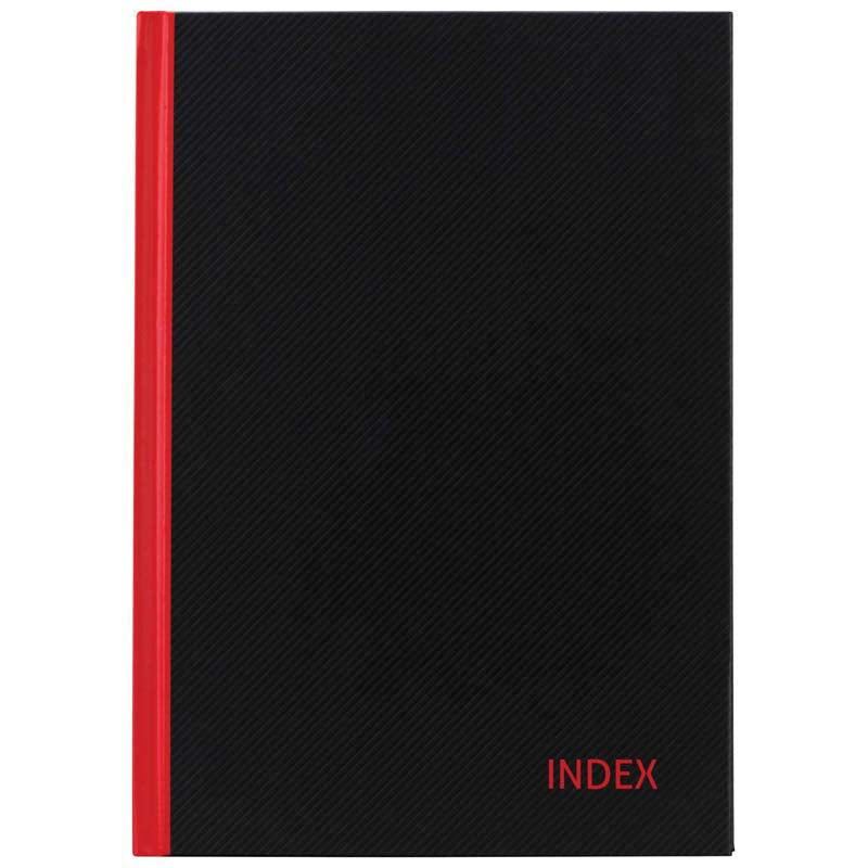 Milford Notebook Indexed Red & Black A6 100lf - Cafe Supply