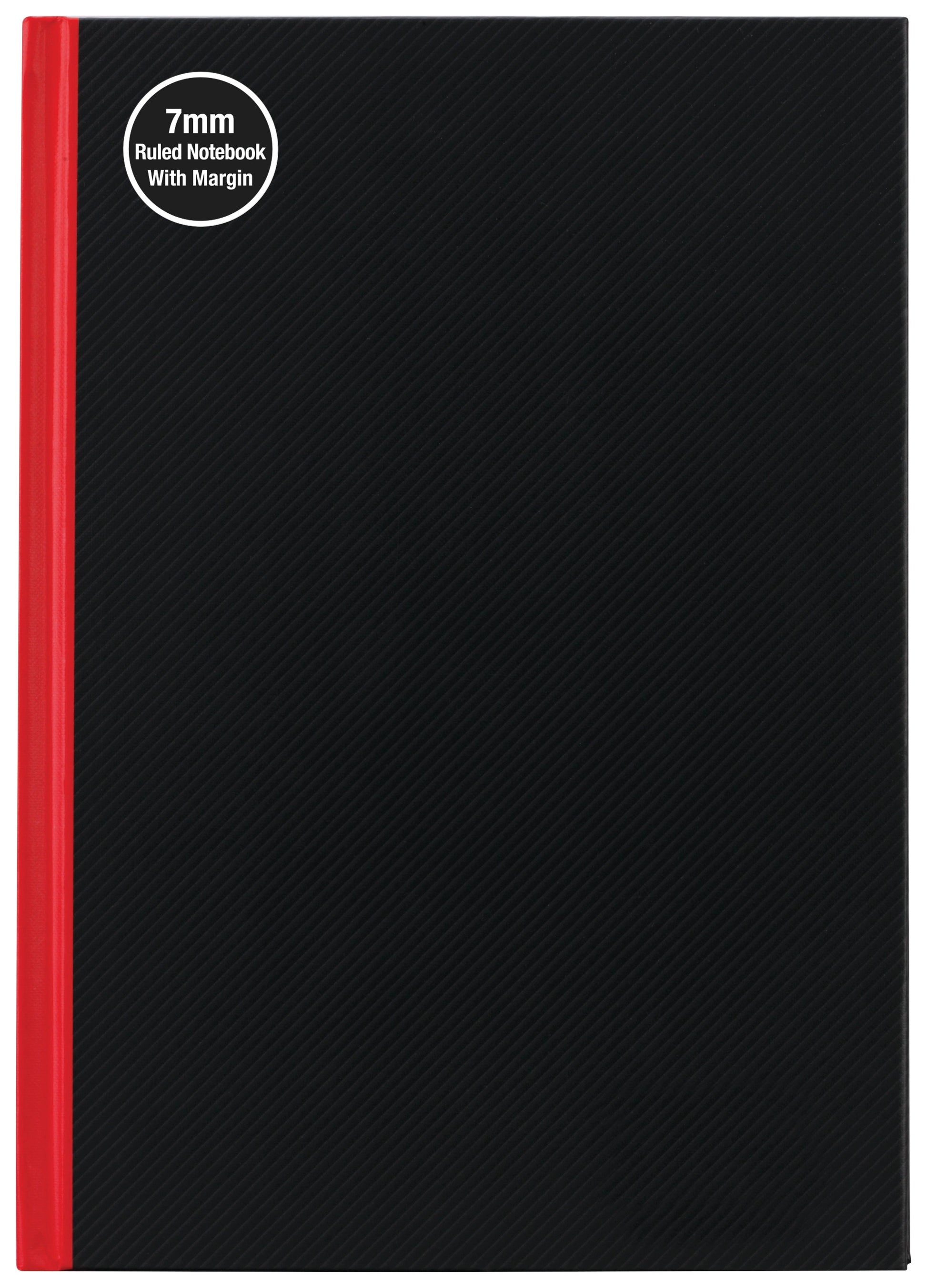 Milford Notebook A5 7Mm 68gsm With Margin Red & Black 100lf - Cafe Supply