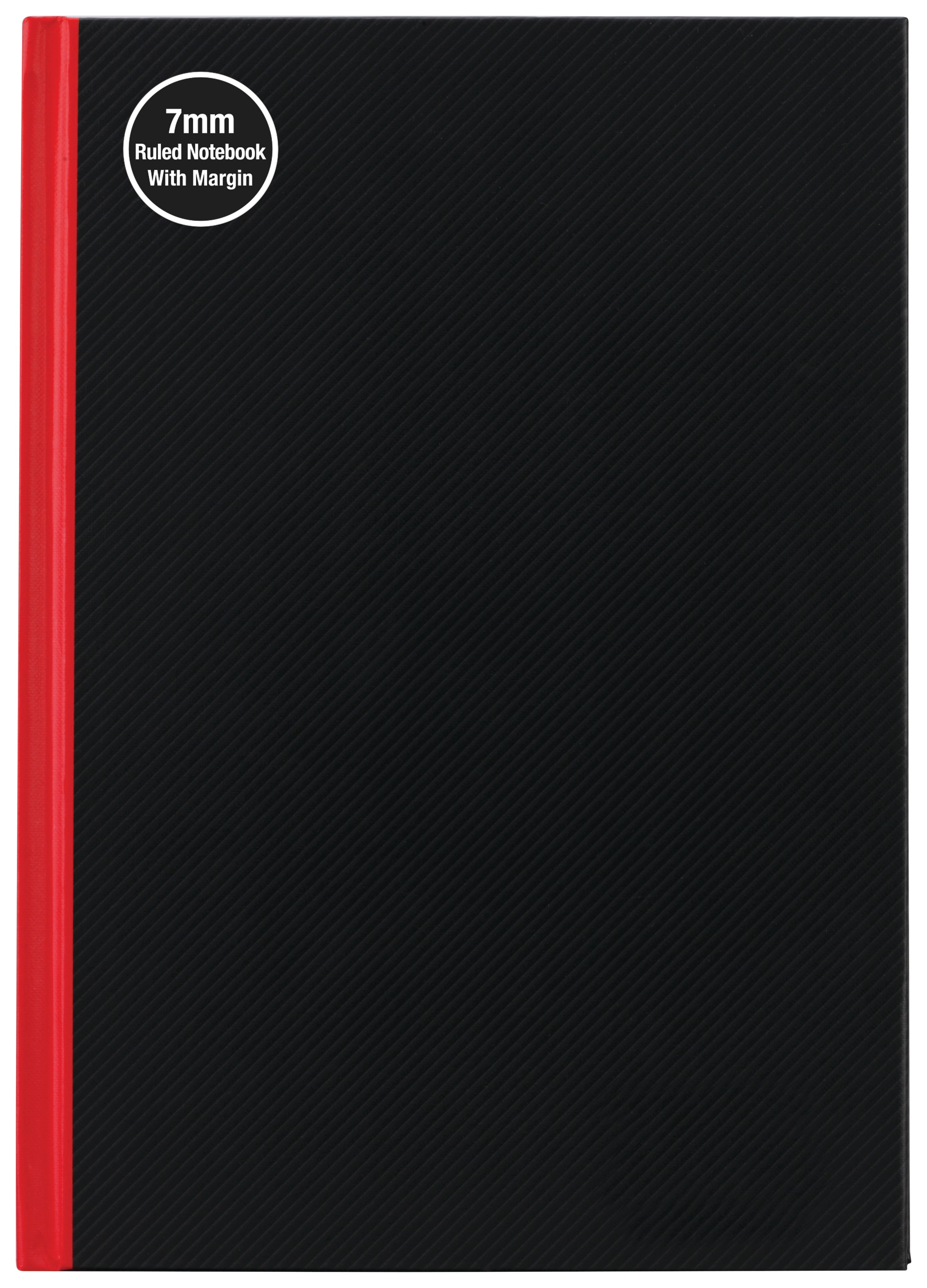 Milford Notebook A5 7Mm 68gsm With Margin Red & Black 100lf - Cafe Supply
