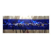 Cake Band Happy Birthday Royal Blue/Silver 63mm (7m) - Cafe Supply