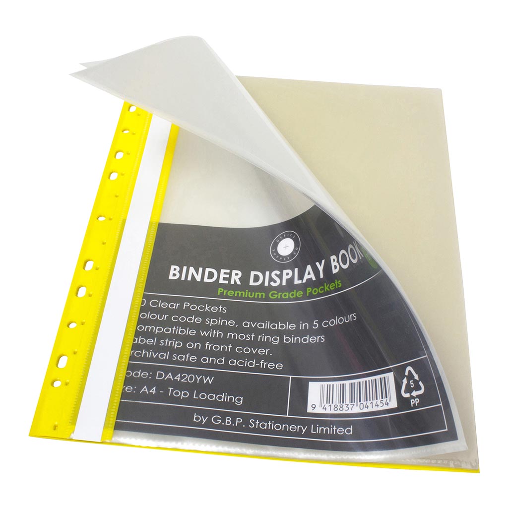 OSC Binder Display Book A4 20 Pocket Yellow