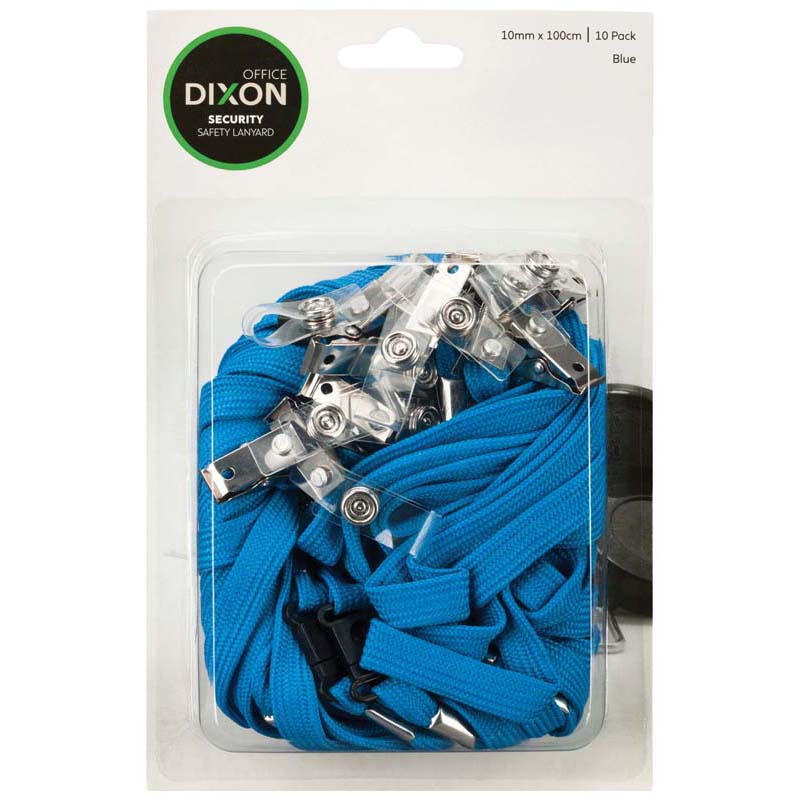 Dixon Lanyard Blue Pack 10 Flat Hangsell - Cafe Supply