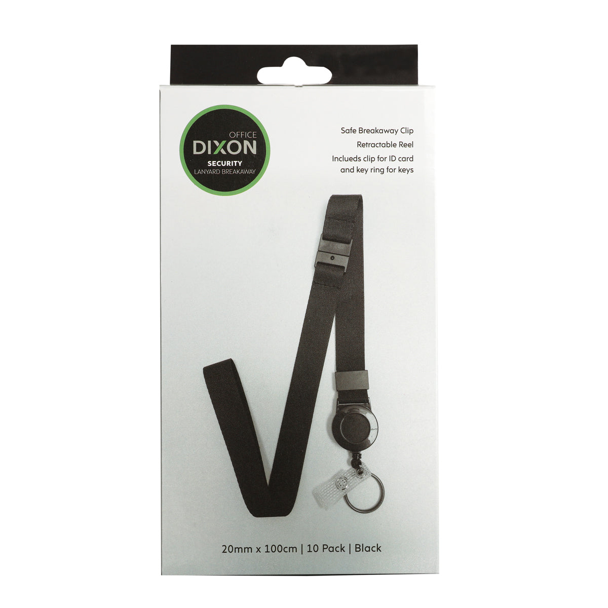 Dixon Lanyard Breakaway Retractable Reel Ring & Clip PK10 - Cafe Supply