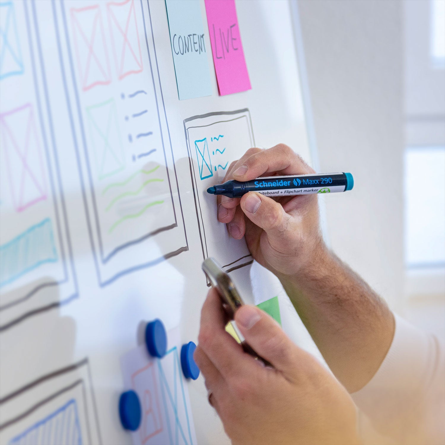 Schneider Whiteboard Marker Maxx 290 Assorted Wallet 4 pieces - Cafe Supply