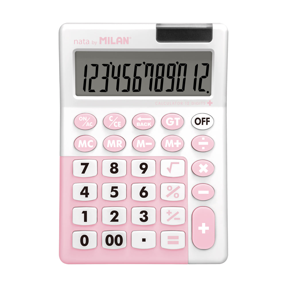 Milan Antibacterial 12 Digit Desk Calculator Hangsell Pink - Cafe Supply