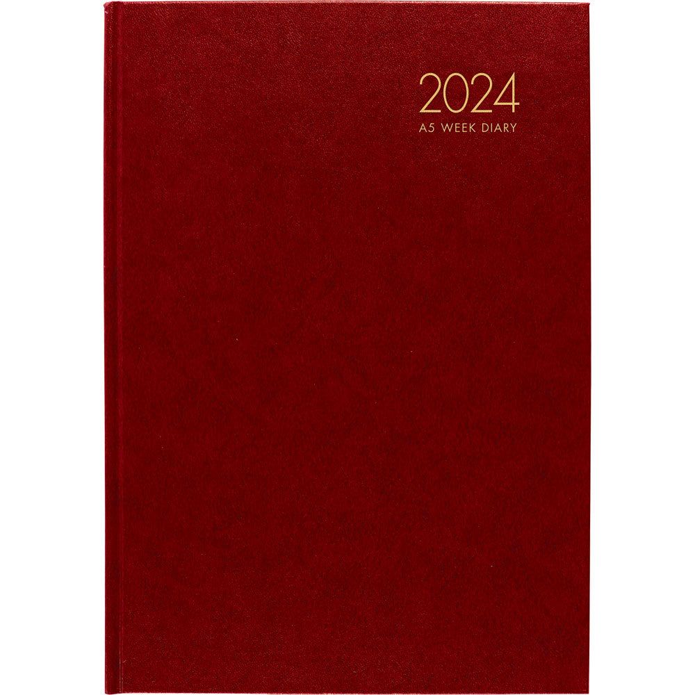 Milford Windsor A53 Week To View Diary Red Even Year