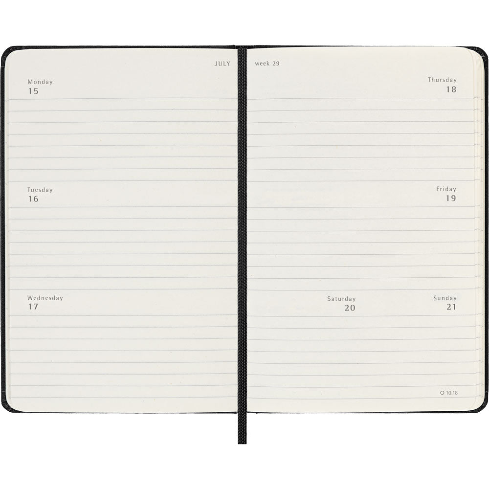 Moleskine Diary 12 Month Weekly Horizontal HC Pocket Black