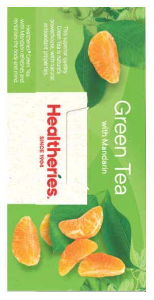 Healtheries Green Tea With Mandarin Tea Bags 40pk