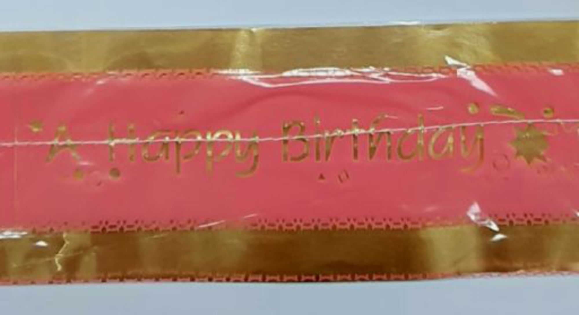 Cake Band Happy Birthday Pink/Gold 63mm (1m) - Cafe Supply