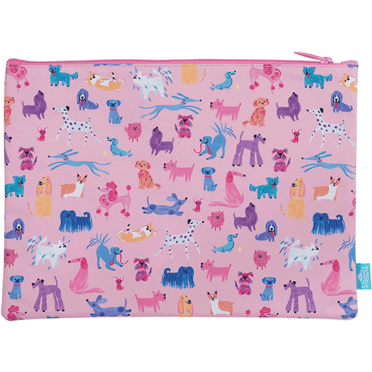 Spencil Doodle Dogs Junior A4 Twin Zip Pencil Case - Cafe Supply