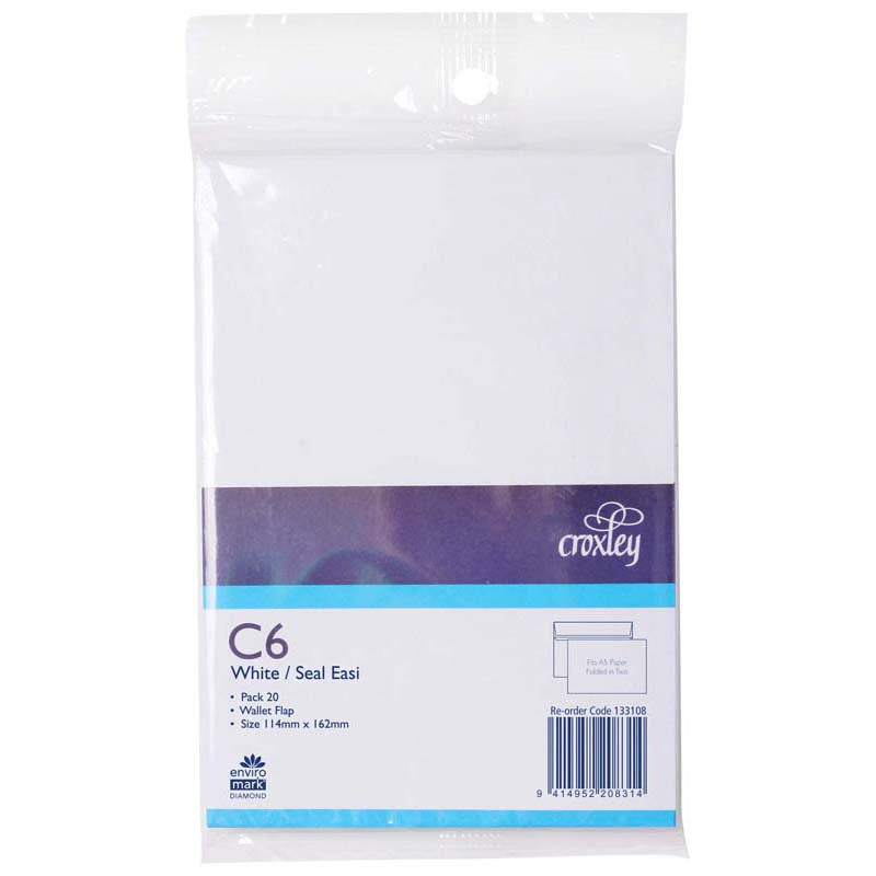 Croxley Envelope C6 Seal Easi Wallet 20 Pack - Cafe Supply