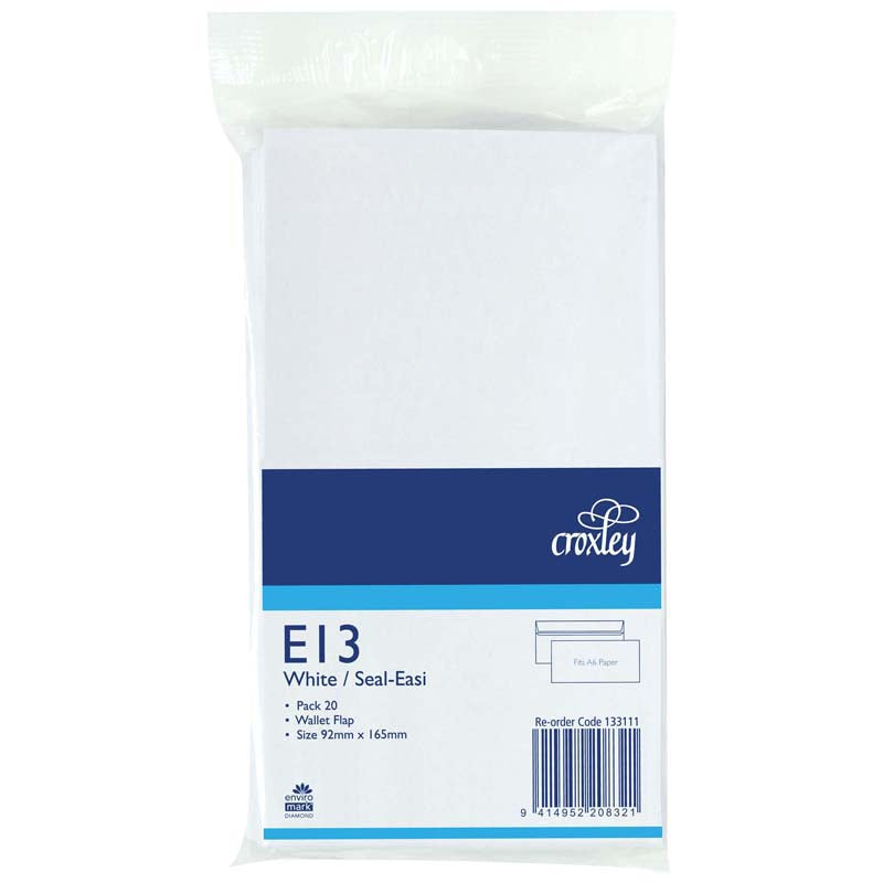 Croxley Envelope E13 Seal Easi 20 Pack - Cafe Supply
