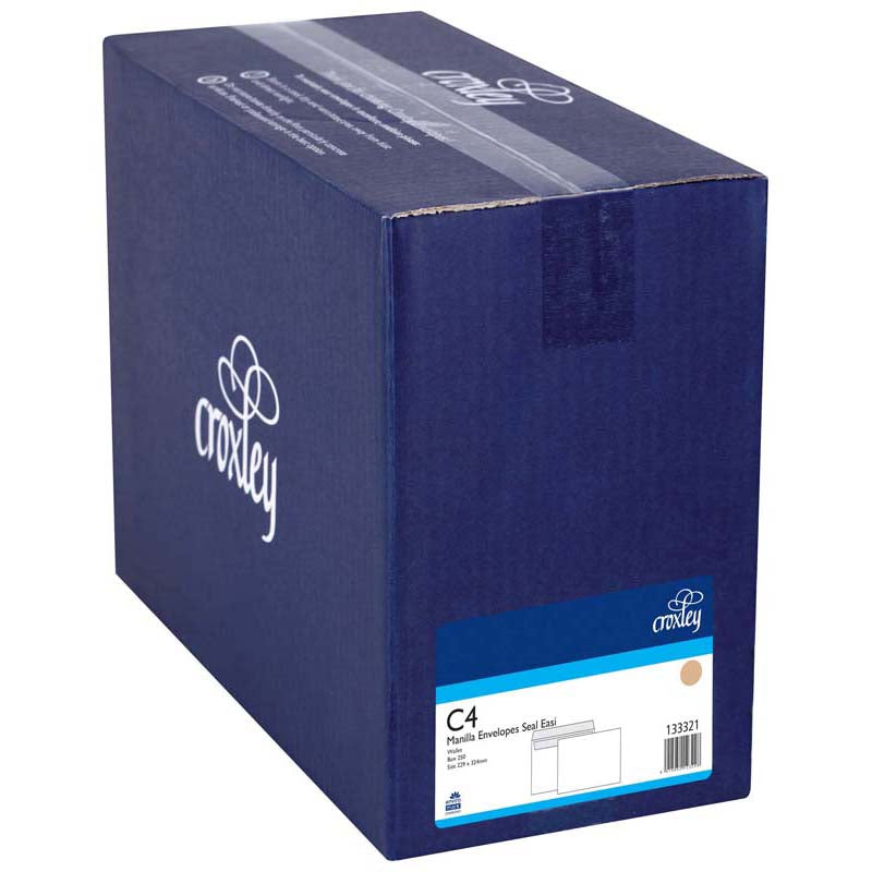 Croxley Envelope C4 Manilla Seal Easi Wallet Box 250 - Cafe Supply
