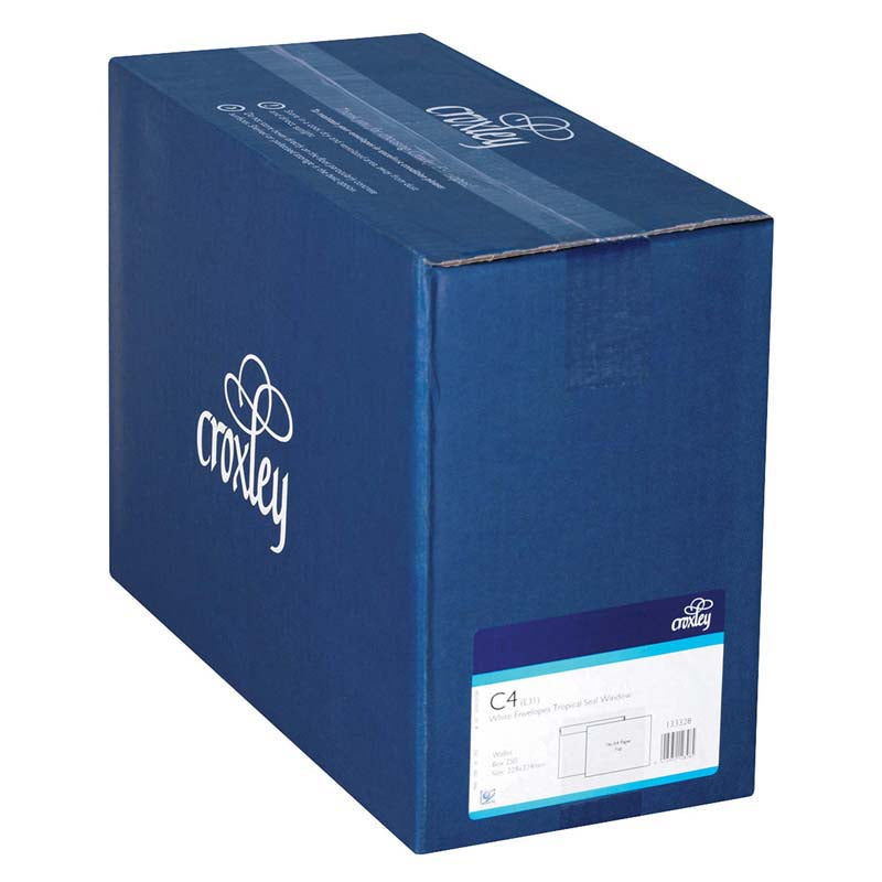 Croxley Envelope C4 Window Tropical Seal Wallet Box 250 - Cafe Supply