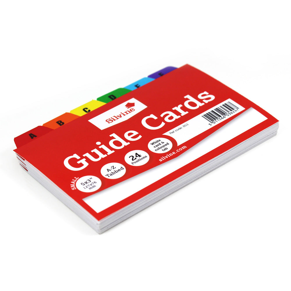 Silvine Guide Cards 5x3 A-Z Coloured Tabs - Cafe Supply