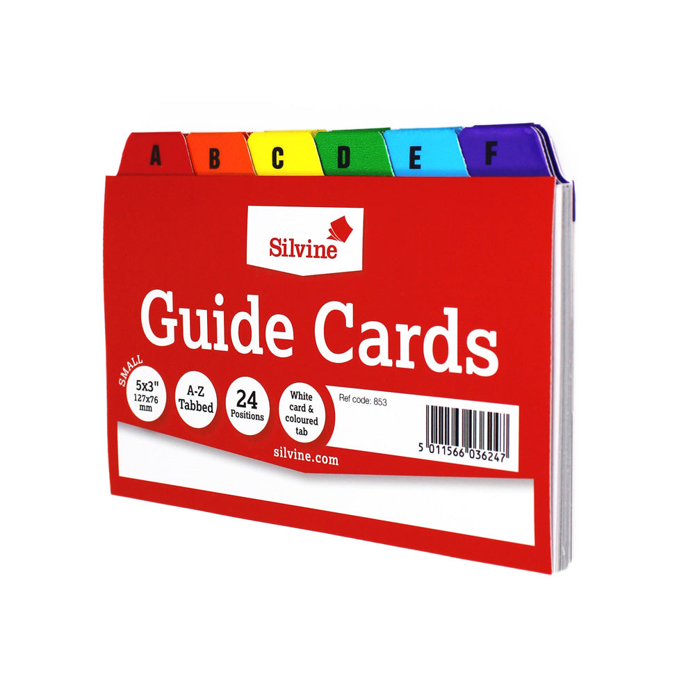 Silvine Guide Cards 5x3 A-Z Coloured Tabs - Cafe Supply