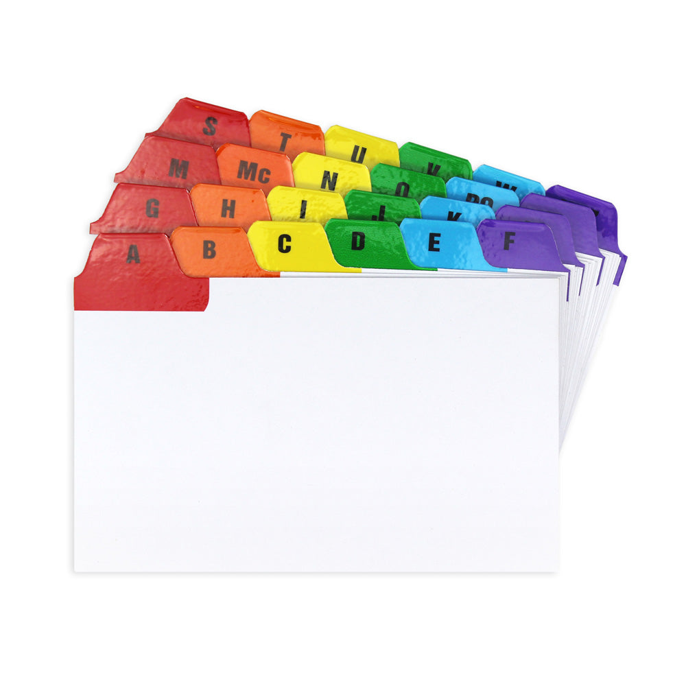 Silvine Guide Cards 5x3 A-Z Coloured Tabs - Cafe Supply