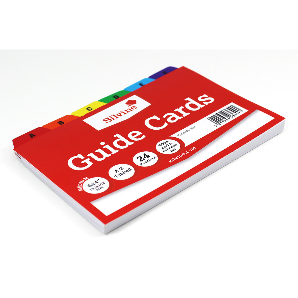 Silvine Guide Cards 6x4 A-Z Coloured Tabs - Cafe Supply