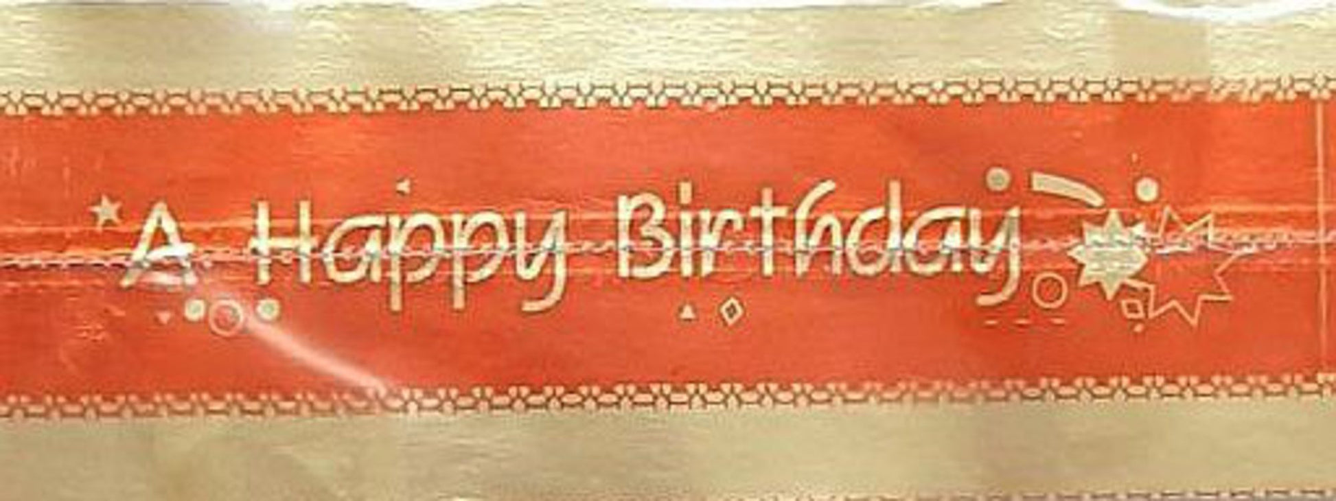 Cake Band Happy Birthday Red/Gold 63mm (7m) (sold out) - Cafe Supply