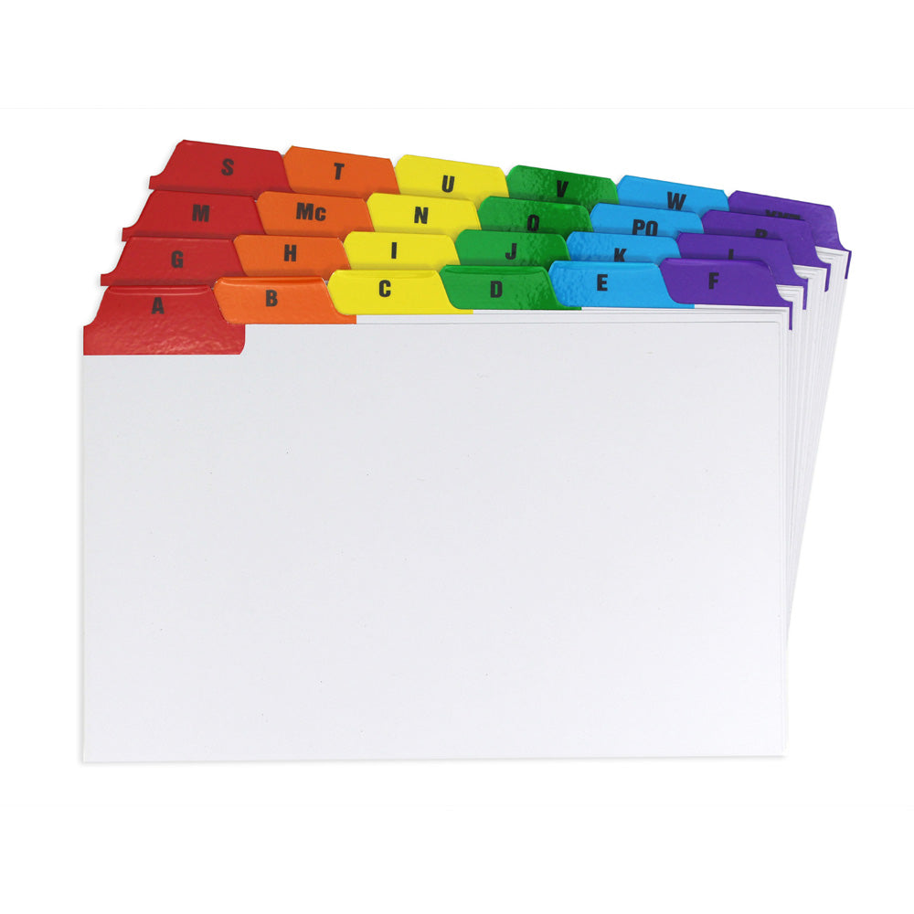 Silvine Guide Cards 8x5 A-Z Coloured Tabs - Cafe Supply