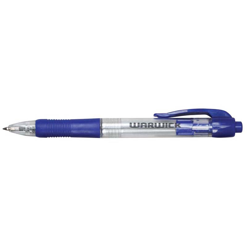 Warwick Pen Ballpoint Blue Retractable Medium Comfort Grip 3 Pack - Cafe Supply