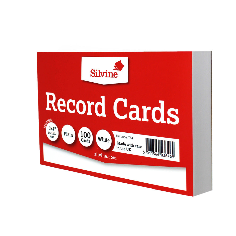 Silvine Record Cards 6x4 Plain - Cafe Supply