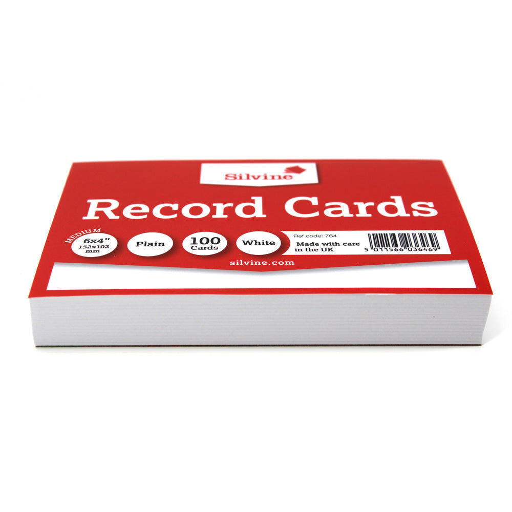 Silvine Record Cards 6x4 Plain - Cafe Supply