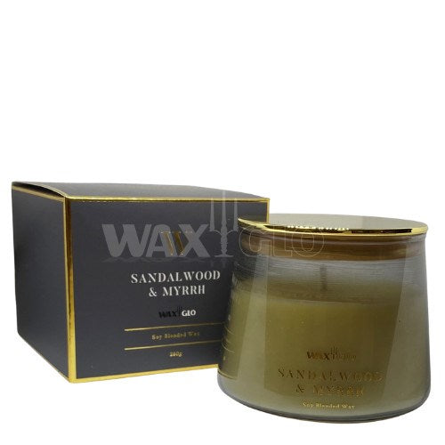 260g Jar Candle 'W' Scented - Sandalwood & Myrrh - Cafe Supply