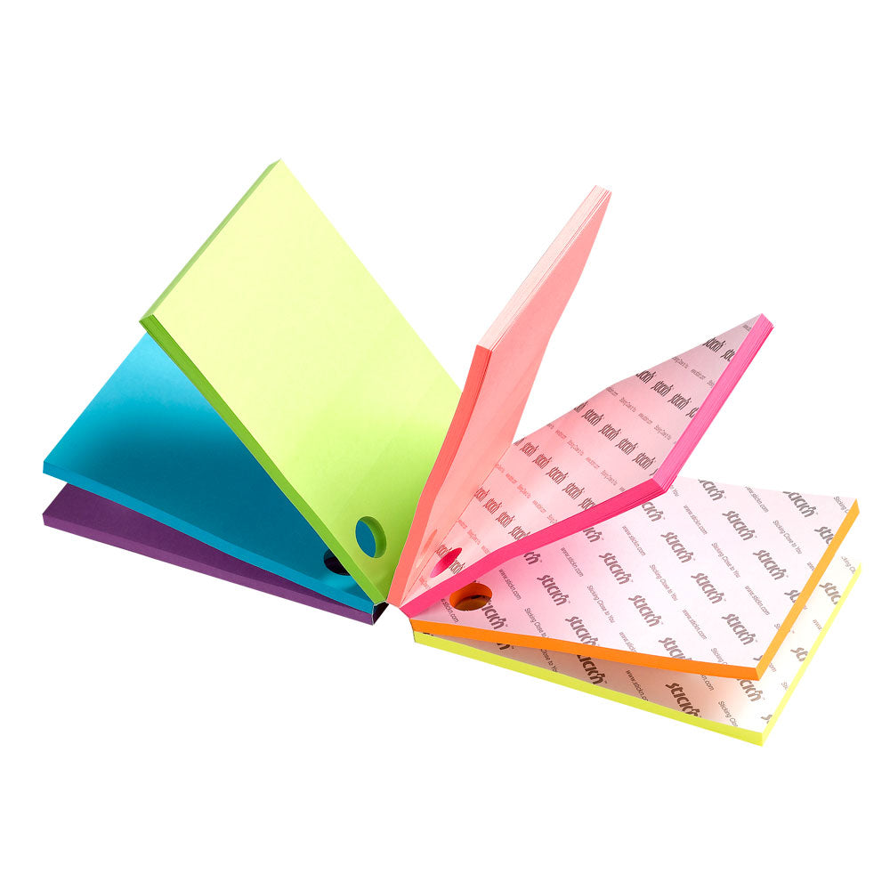 Stick'n Magic Cube 76x101mm 280 Sheet Neon Rainbow - Cafe Supply