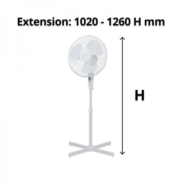 Nero 40cm White Pedestal Fan - Cafe Supply