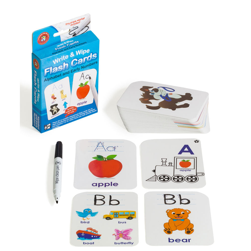LCBF Write & Wipe Flashcards Alphabet w/Marker - Cafe Supply