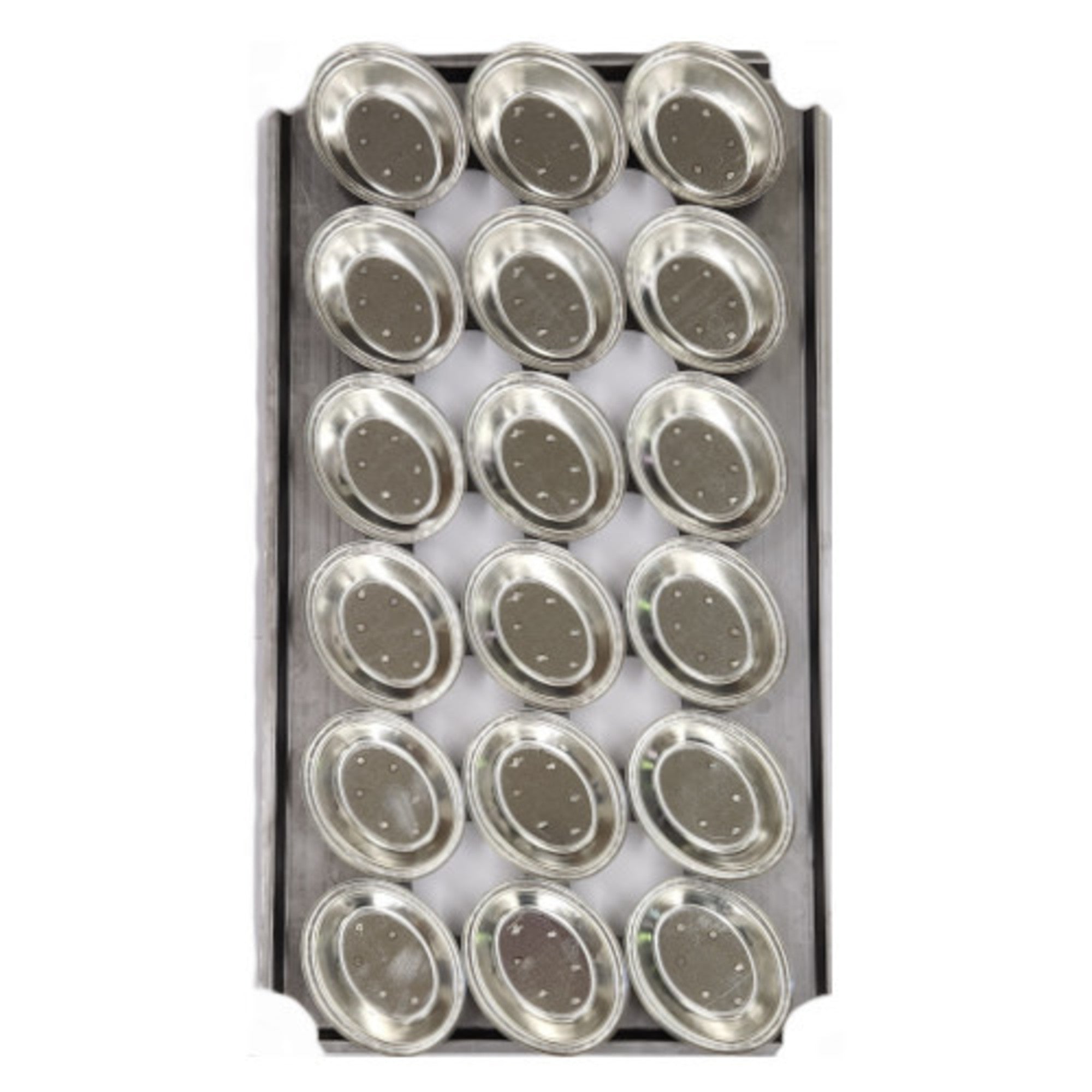 Palletized Pie Tins, (18) Oval 130x105x29mm, Tray size 720x405mm - Cafe Supply