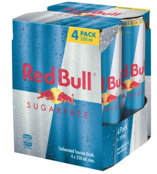 Red Bull Sugar Free Energy Drink 4 x 250ml