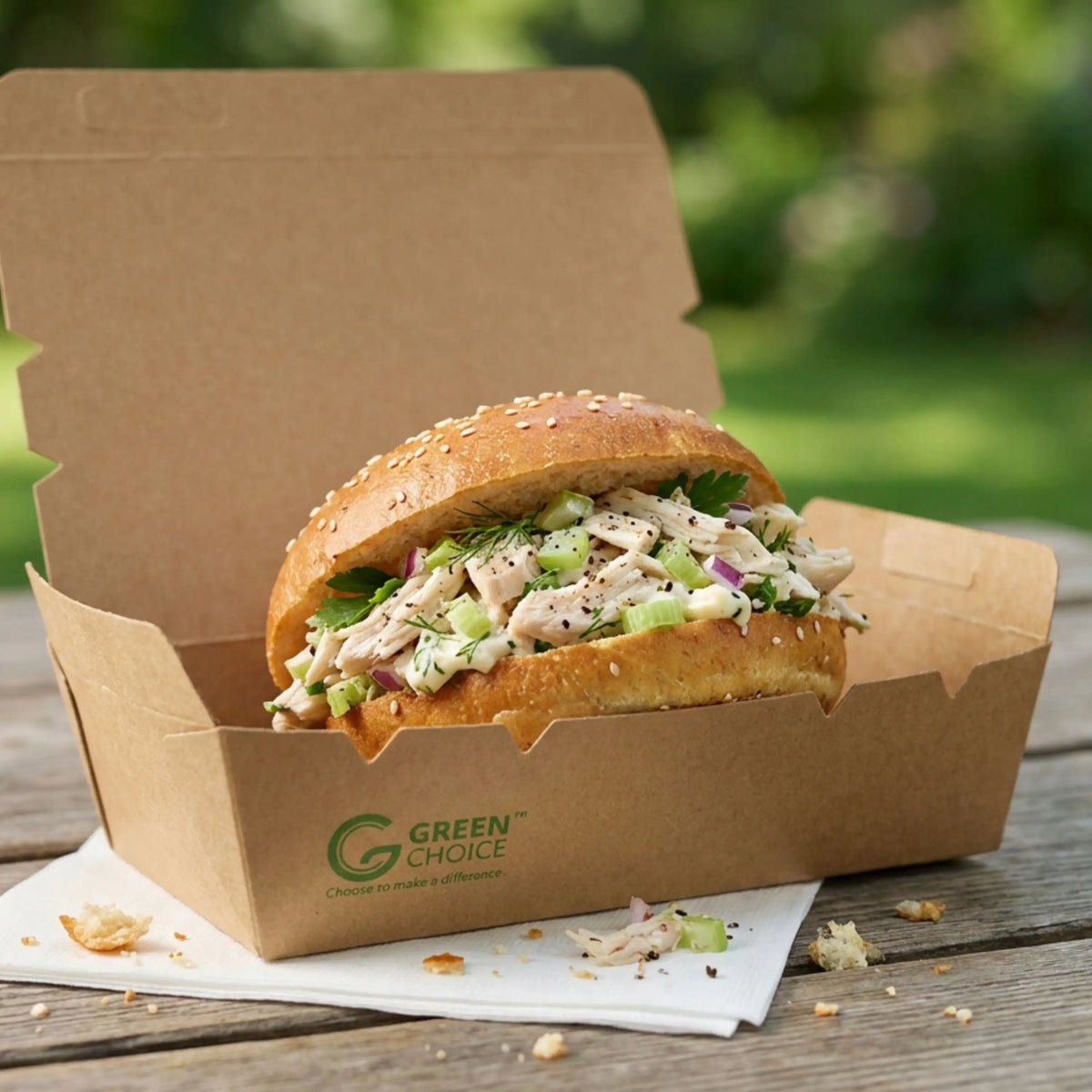 Green Choice Takeaway Box Kraft PLA - Large