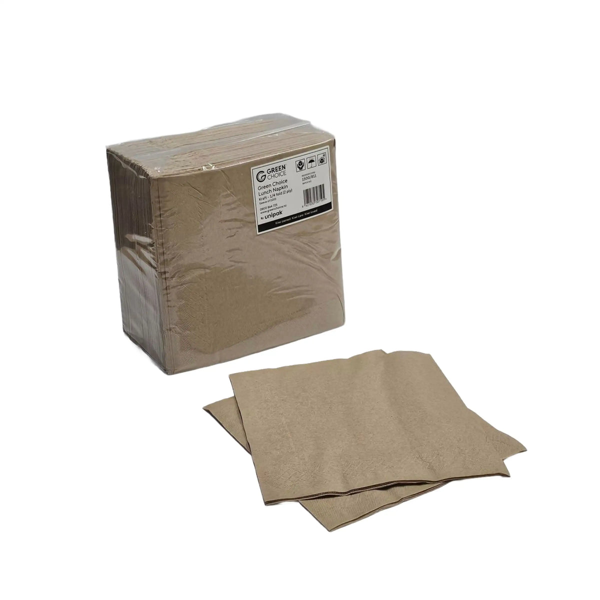 Green Choice Lunch Napkin - Kraft - 1/4 fold - 2 ply