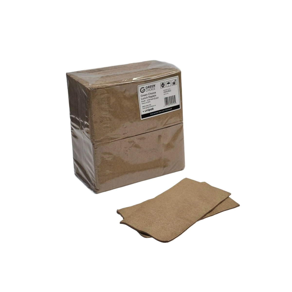 Green Choice Lunch Napkin - Kraft - 1/8 fold - 2 ply