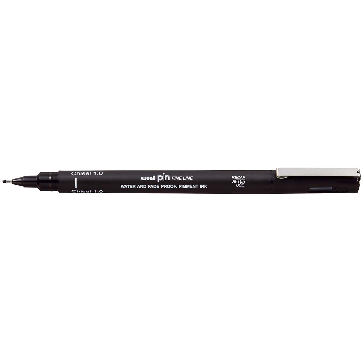 Uni Pin Fineline Permanent 1.0mm Chisel Tip Black