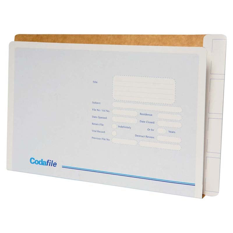 Codafile File Standard With Left Hand Pocket Box of 50 - Cafe Supply