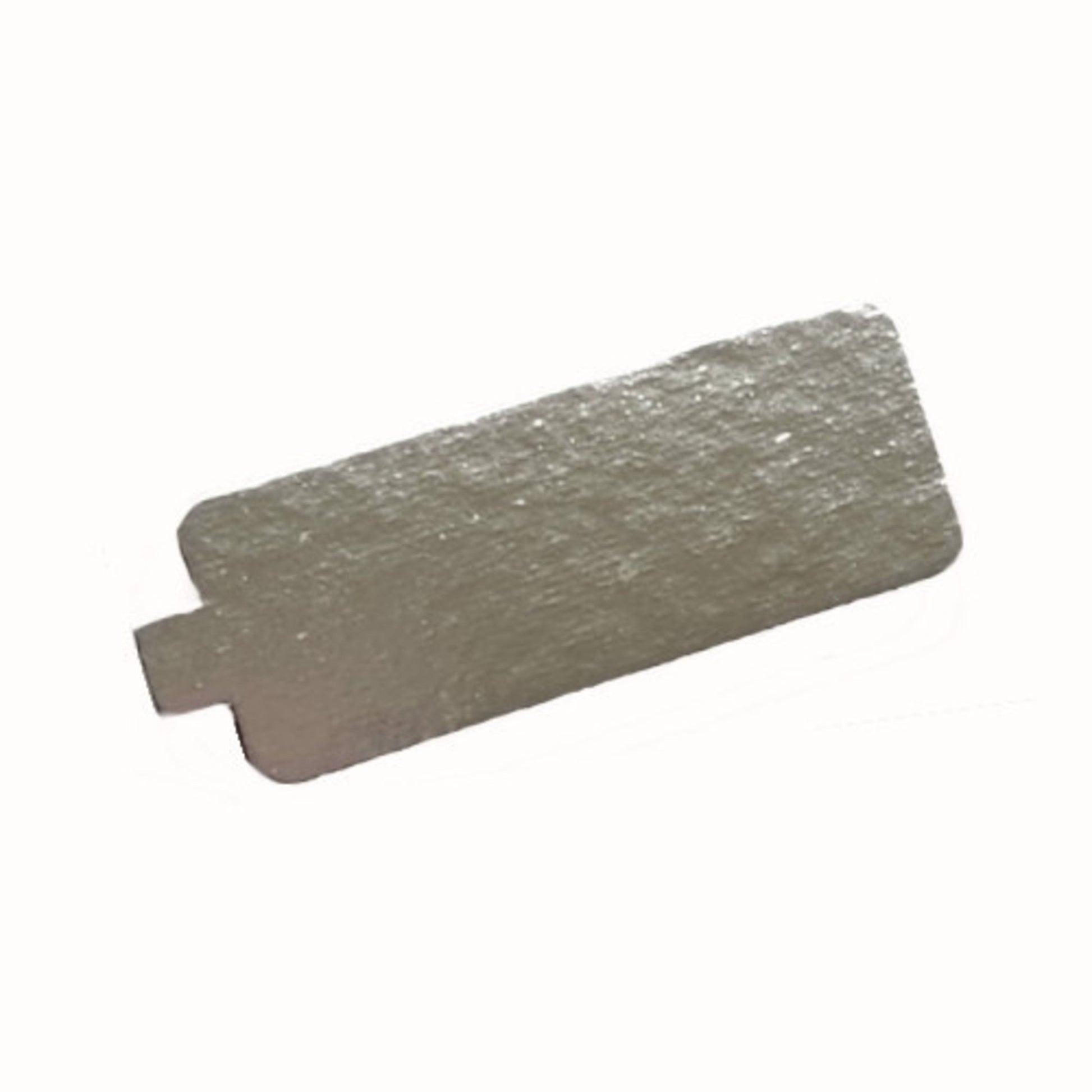 Cake Card 2mm Oblong with Tab 115 x 45 x 2mm Silver (100 Bundle) - Cafe Supply