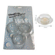 Floating Glass Tealight Holders (4 Pack) - Cafe Supply
