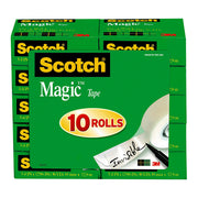 Scotch Magic Tape 810 19mmx33m, Pack of 10