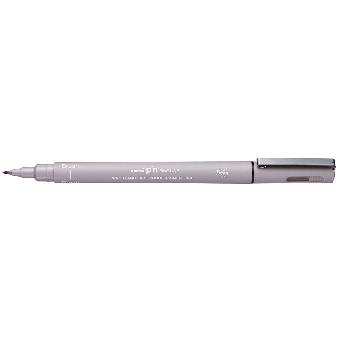 Uni Pin Fineline Permanent Brush Tip Light Grey