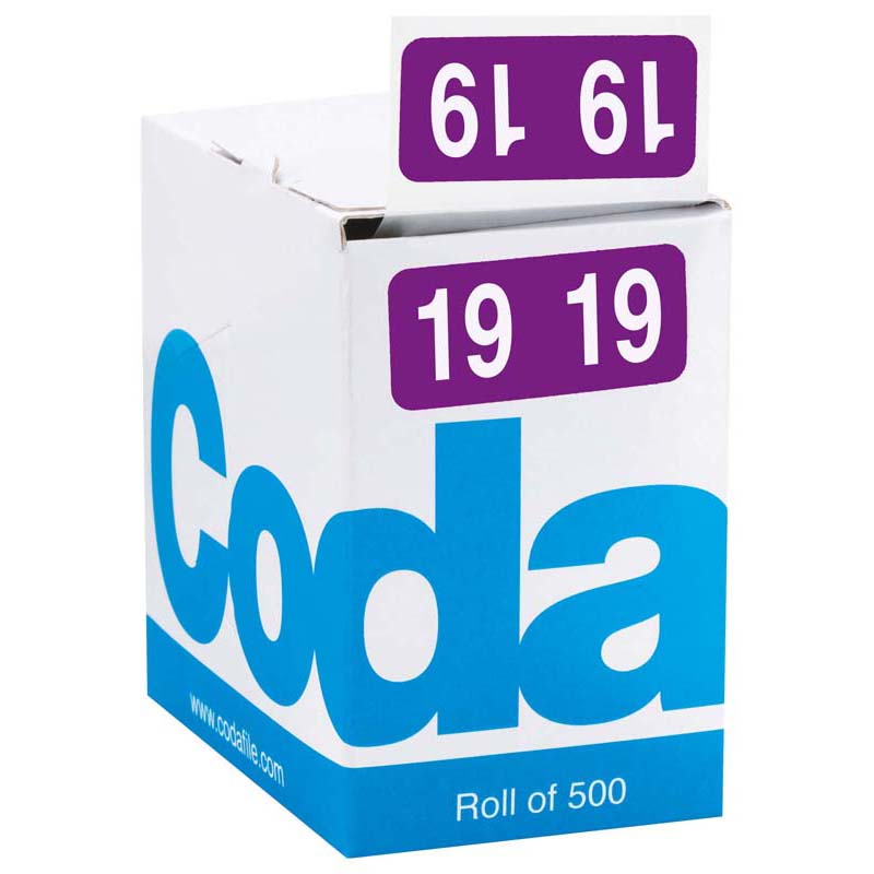 Codafile Label 19mm Year 2019 Label Roll 500 - Cafe Supply