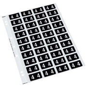 Codafile Label Numeric 4 25mm Pack 5 Sheets - Cafe Supply