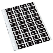 Codafile Label Numeric 6 25mm Pack 5 Sheets - Cafe Supply