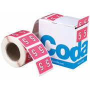 Codafile Label Numeric 5 25mm Roll 500 - Cafe Supply