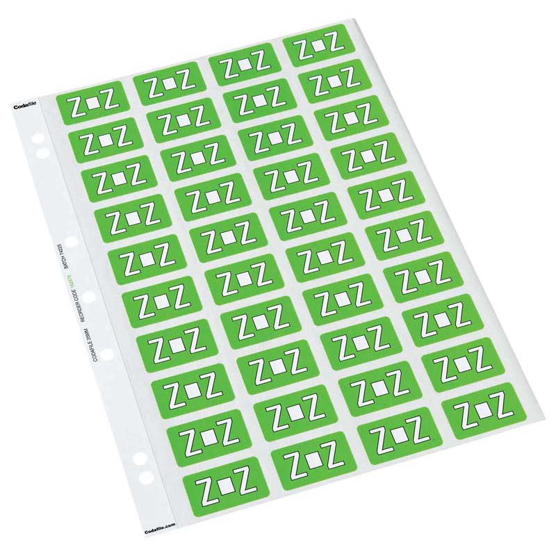 Codafile Label Alpha Z 25mm Pack 5 Sheets - Cafe Supply