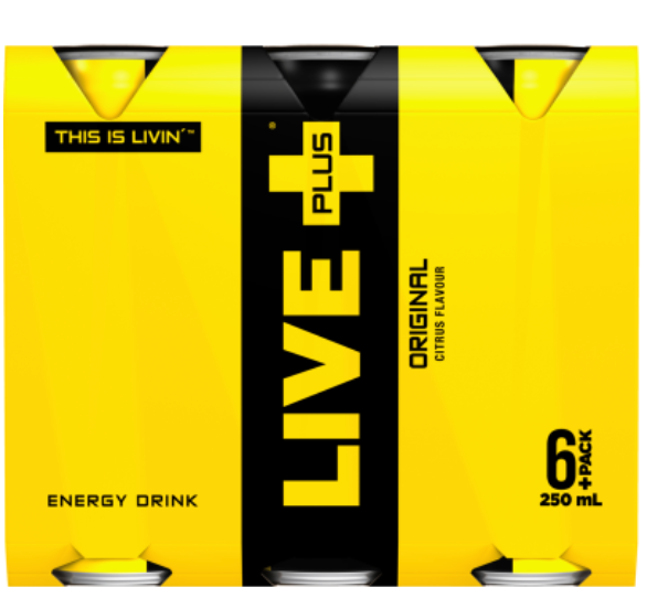 Live Plus Original Citrus Energy Drink 6pk - Cafe Supply